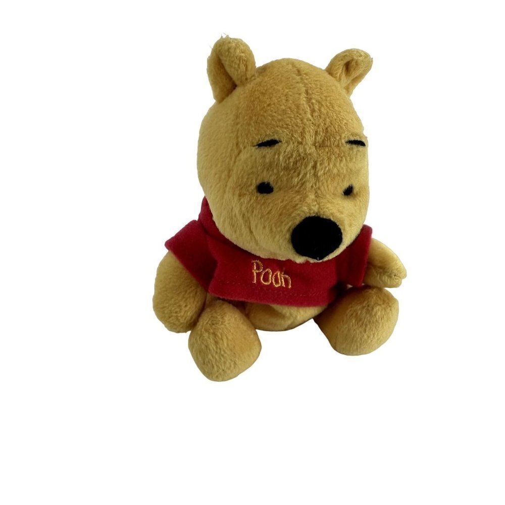 * Mattel Vintage Small Sitting Winnie the Pooh Plush Stuffed Animal Red Shirt